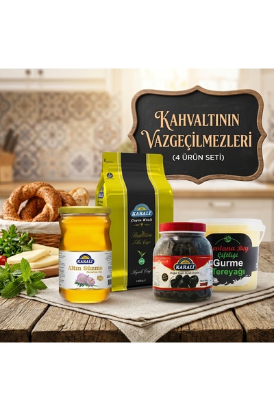 Karali Premium Filiz 1 Kg, Zeytin 1 Kg, Bal 850 Gr, Tereyağı 1 Kg Kahvaltı Seti