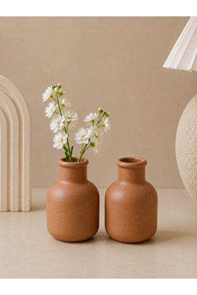 AlohamoraShop 2'li Modern Dekorasyon İçin Şık Beton Çiçek Vazo - Minimal ve Z...