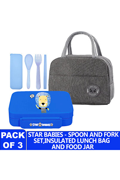 STAR BABiES Insulated Lunch Bag with Lunch Box - Pink | Kids School Backpack Set