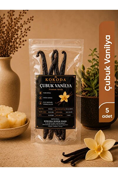 KOKODA Vanilya Çubuğu (Çubuk Vanilya) - 18/20 cm - 5'li Vakum Paket