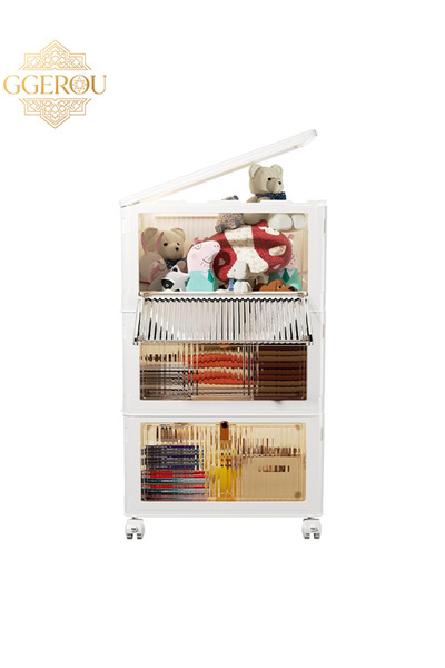 GGEROU Storage Organizer Box, 3-tier Foldable Plastic Multifunctional Storage...