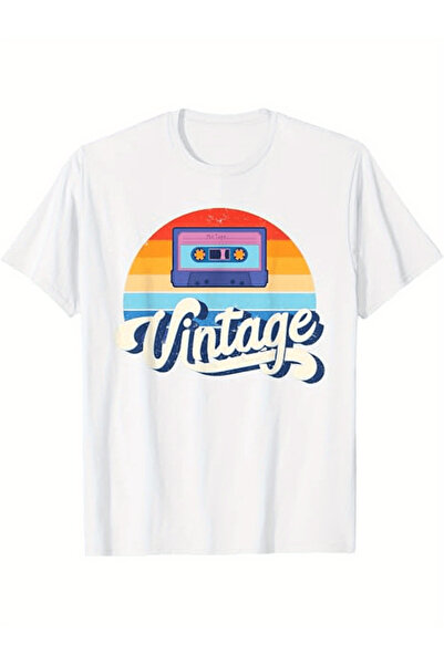 NOURAM Men'S Retro Mixtape T-Shirt Black Tee with Cassette Player Graphic Vin...