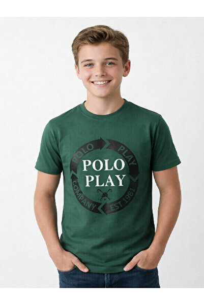 Polo Play By Styli Teen Boys Graphic Logo Crew Neck T-Shirt