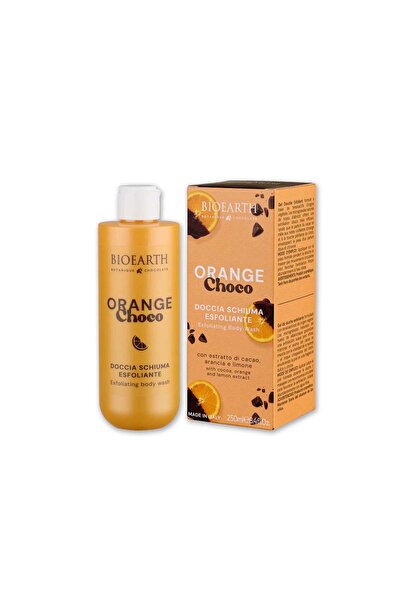 Bioearth Gel de duș exfoliant cu extract de cacao, portocală și lămâie, Orang...