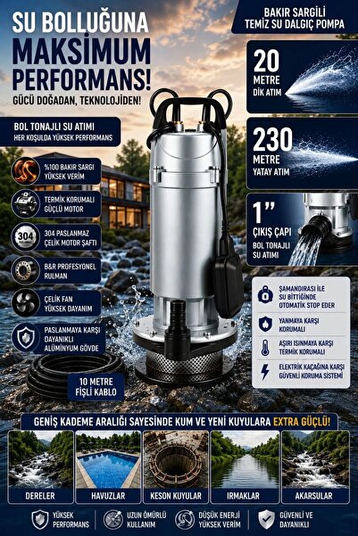 SCHUTZENGER DCR 1400 KUYU DALGIÇ POMPASI ŞAMANDRALI TEMİZ SU İÇİN FİLİTRELİ 2...