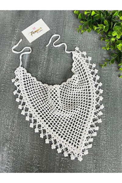 pempem bandana Baby Girl/Child Ecru Color Hand Knitted Bandana