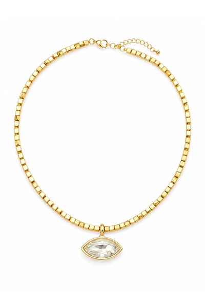 CHARMLUCKY Eye Stone Cube Necklace