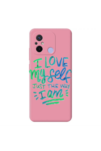 Other Xiaomi Redmi 12C I Love My self Pink Colored Silicone TPU Θήκη