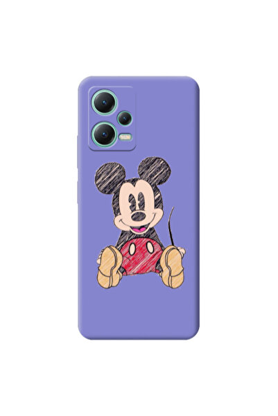 Other Xiaomi Redmi Note 12 Pro 5G Mickey mouse 2 Purple Colored Silicone TPU ...