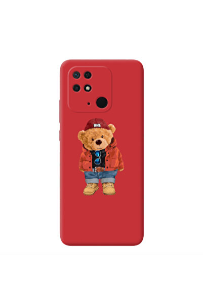 Other Xiaomi Redmi 10C Bear in a hat Red Colored Silicone TPU Θήκη