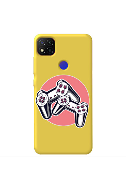 Other Xiaomi Redmi 9c Retro Joysticks Yellow Colored Silicone TPU Θήκη