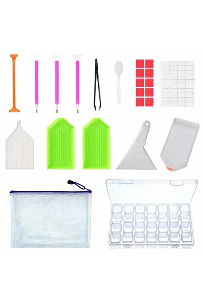 zola Set mozaic cu diamante, 28 compartimente, plastic, 17x23 cm, multicolor
