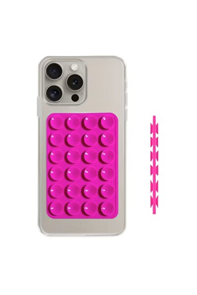 lemontti Suport Silicon Duo cu ventuze pentru telefon Magenta