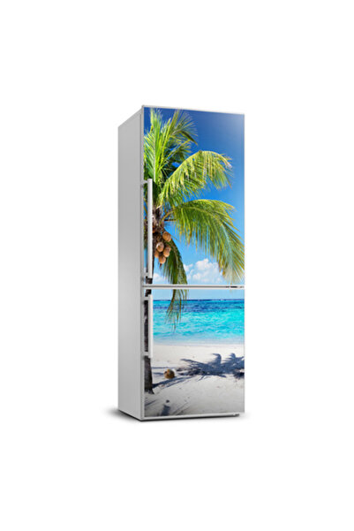 Decormat Autocolant pe frigider plaja tropicala 60 x 180 cm