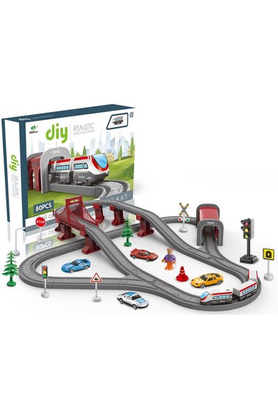 Blue Toys Τρένο με σιδηροδρομική διαδρομή και φωτεινό σήμα. (MKL411350)