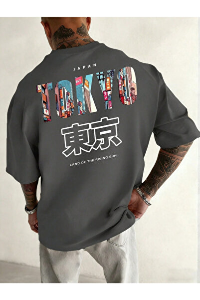 Revasser Unisex Ανδρικό/Γυναικείο πολύχρωμο T-Shirt TOKYO με προσαρμοσμένη στ...