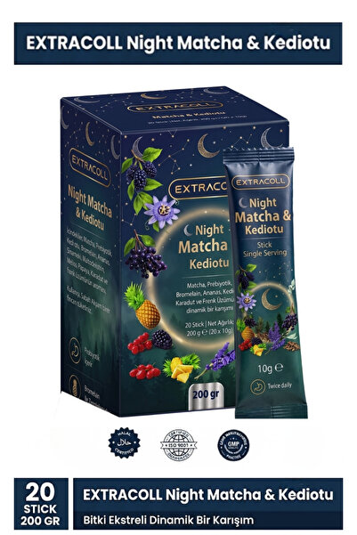 extracoll Matcha Prebiyotik, Kedi Otu & Bromelain İçeren Toz Karışım