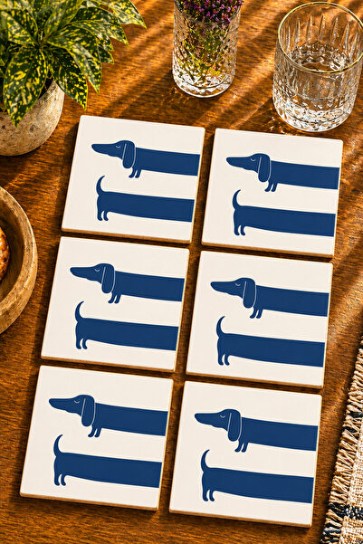 JHAAR Dog Design Modern 6-Piece Set Coasters - Uv Printing Mdf - 10X10 cm
