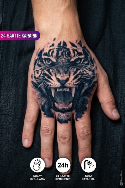 BP Tattoo 24 Saatte Kararan El Dövmesi Kaplan Gözü Geçici Dövme