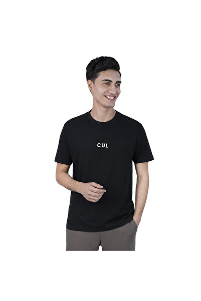 Giordano Men Slim Motto Back Printed Cotton Tee