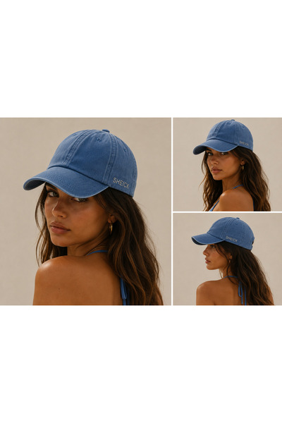 Cap Hat headwear washed bright blue