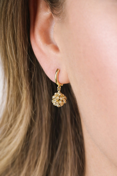 LooRen Butik Round Gold Color Elegant Women's Earrings |   Stylish and Modern...