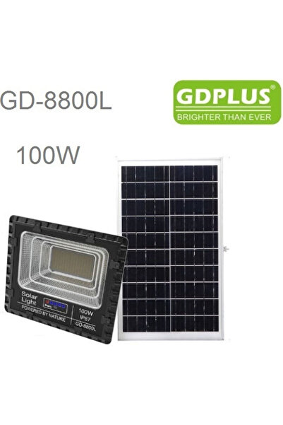 GDPLUS Αδιάβροχος Ηλιακός Προβολέας LED Τοίχου 100W με Τηλεχειριστήριο IP67 Κ...