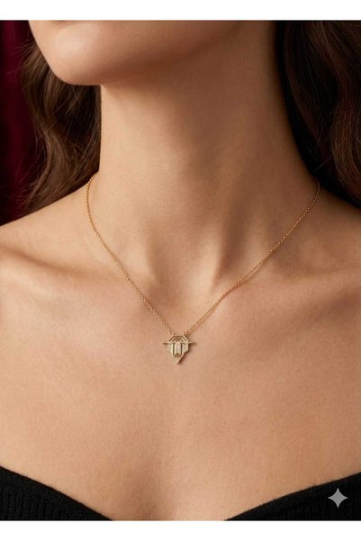 siorella The Trendy Design Steel Necklace with Stones