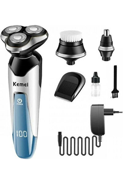 Kemei KM-5390 Περιστρεφόμενη Ηλεκτρική Ξυριστική Μηχανή Προσώπου Επαναφορτιζό...