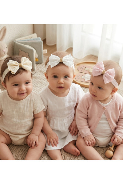 Baby Bakkal Set de bandane pentru bebeluși (3 bucăți) (Pentru bebeluși cu vârsta între 0-12 luni)