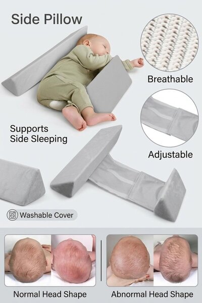 Generic 1 Cotton Anti Roll Sleeper Wedge Pillow Positioner Adjustable Removab...