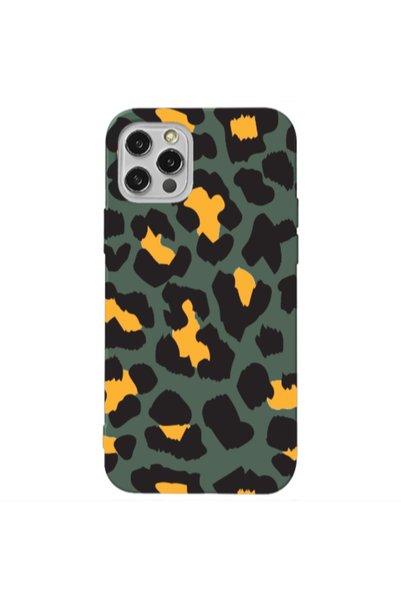 Other Apple iPhone 13 Pro Yellow leopard Dark Green Colored Silicone TPU Θήκη
