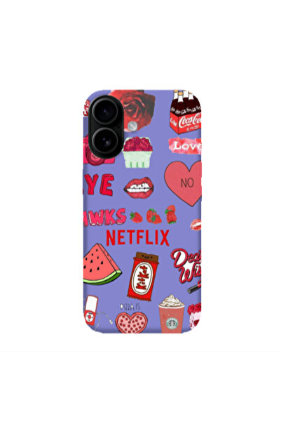 Other Apple Iphone 16 plus pizza is my valentine Purple Colored Silicone TPU ...