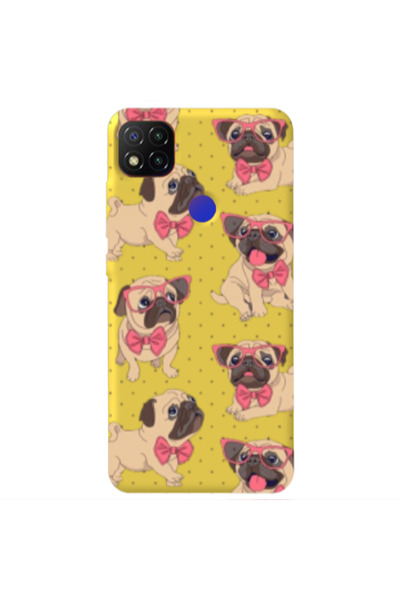 Other Xiaomi Redmi 9c Dog Spectacled Yellow Colored Silicone TPU Θήκη
