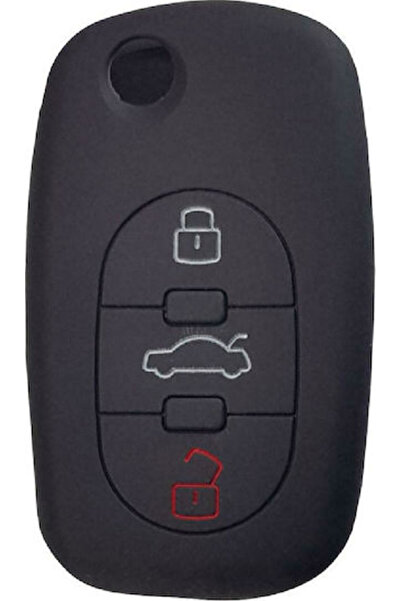 OEM Car Key Cover Case made of with 3 Buttons for Audi in Black Color
