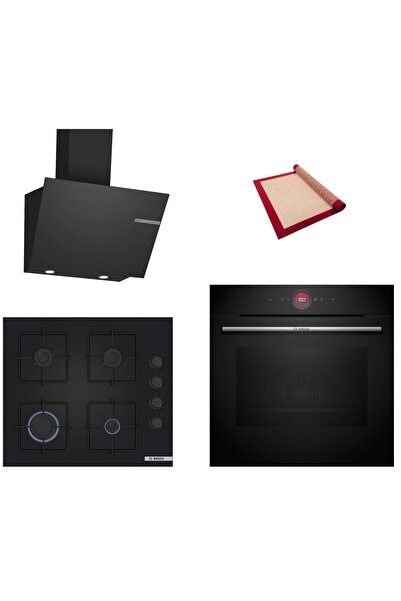 Bosch Black Deluxe 3 lü Ankastre Set 603 ( HBG7341B1- POP6C6P31O - DWK66PJ60T...