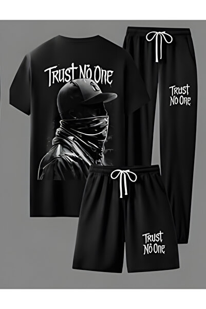 ONLY QUALİTY Unisex 3-Piece Set – Los Angeles Printed T-Shirt, Shorts and Tra...