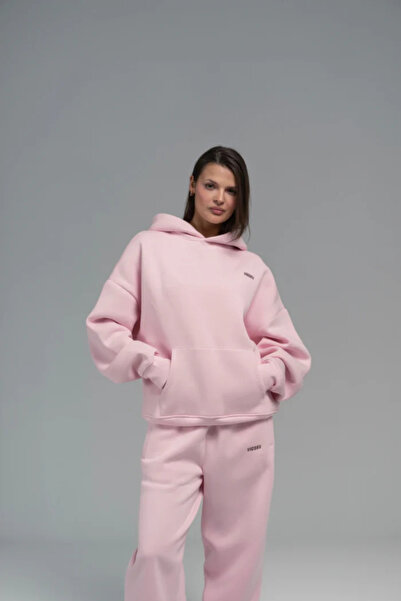 VIGORV Oversize Hooded Sweatshirt with Cotton Kangaroo Pocket and Warm-Keepin...