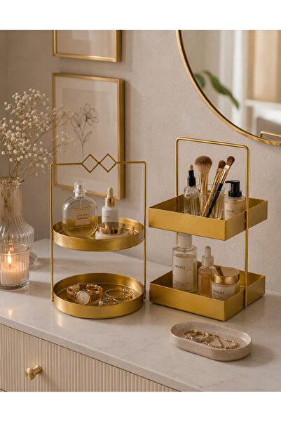 Rarart Concept Luna & Muffin Set - Gold Metal Organizer - Multi-Purpose Organ...