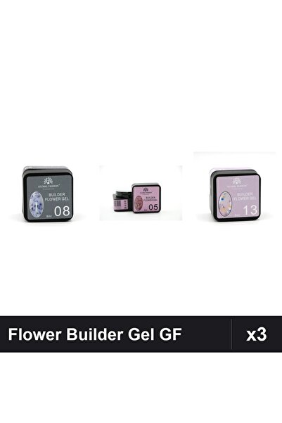 global fashion Set 3 Flower Builder Gel 8ml Nr.08 Nr.05 Nr.13 Constructie Ung...
