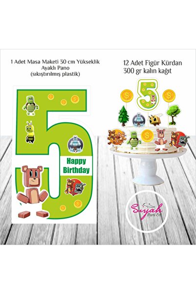 SİYAH PARTİ EVİ 5 Yaş Süper Bear Adventure Doğum Günü Parti Seti