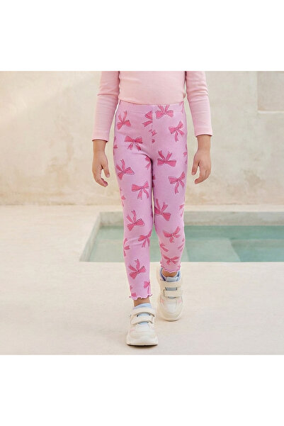 Juniors Leggings with Bow Print