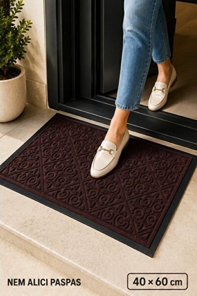 Zeria Home Dış Kapı Paspası Dekoratif Motifli Dayanıklı Kapı Önü Paspası 40x60