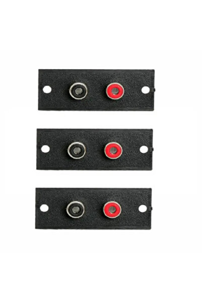 MNC Set 3 terminale RCA x2 prize incorporabile 50x20 mm rosu /negru M`N`C 050...