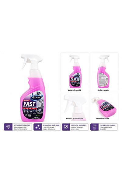 ARIMAT FAST Spray de detartrare pentru baie, 750 ml