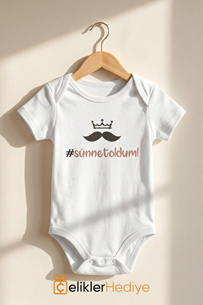 ÇELİKLER HEDİYE I Was Circumcised Printed Baby Bodysuit 100% Cotton Unisex Bo...