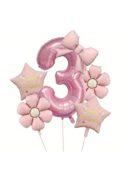 ÇITIPITISTORE Pink Daisy Bow Themed Birthday Party Celebration Set