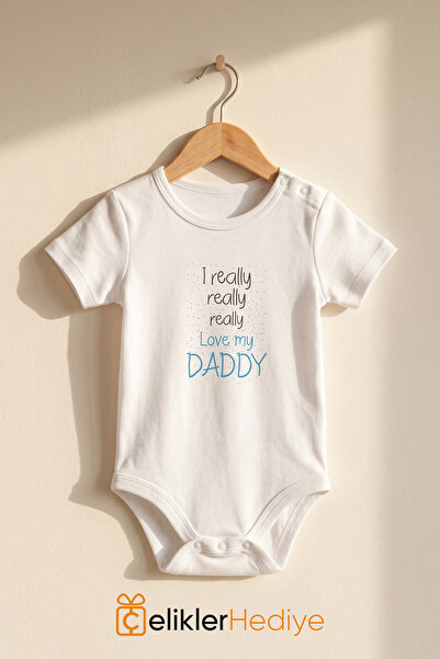 ÇELİKLER HEDİYE قميص أطفال مطبوع عليه I Love My Daddy Baba، مصنوع من القطن بن...