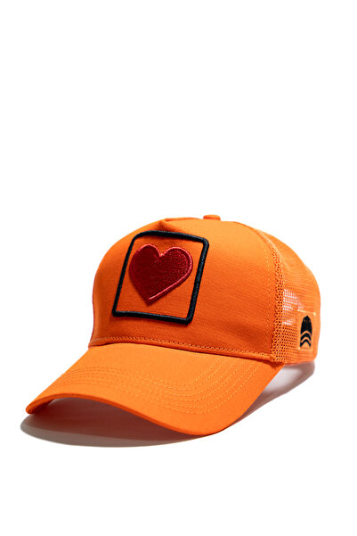 all hats Heart Embroidered Trucker Hat – Mesh Hat with Patch Detail