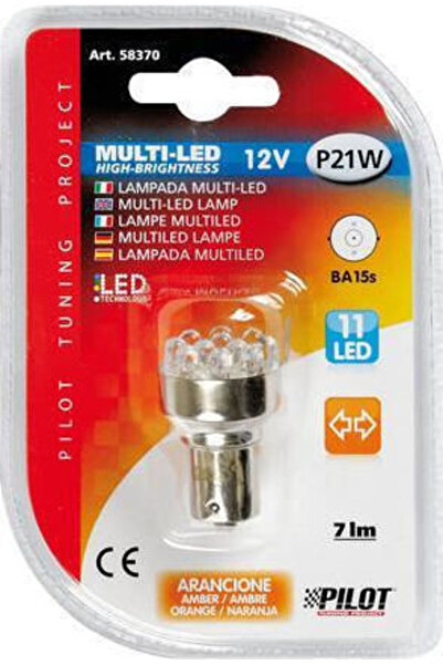 Lampa Λάμπες Αυτοκινήτου Πολλαπλών LED Κεχριμπαρένιο P21W-BA15S-1156 LED Πορτ...